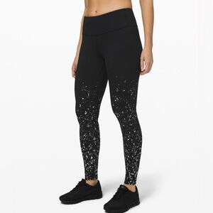 Lululemon Speed Wunder Tight 28” Speckle Shine Black SPECIAL EDITION Size 4